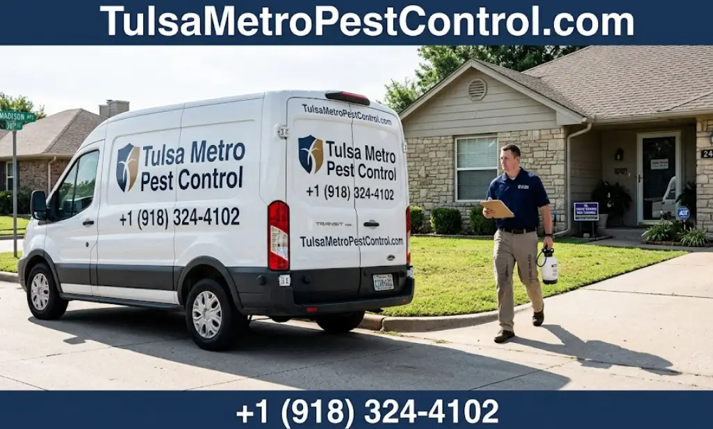 Pest control service truck in Jenks